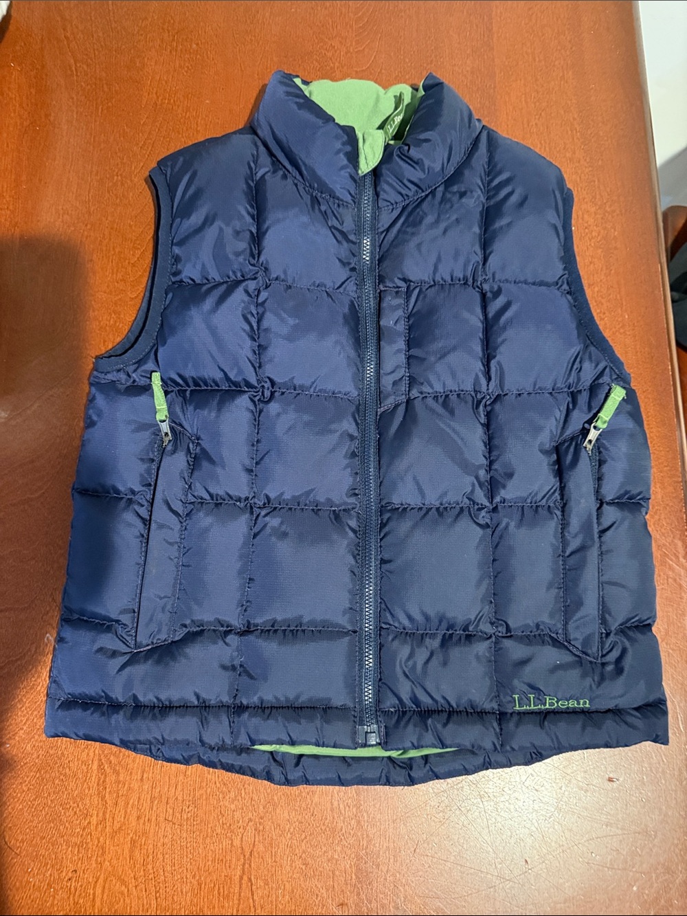 Boys LL Bean Navy Puffer Vest